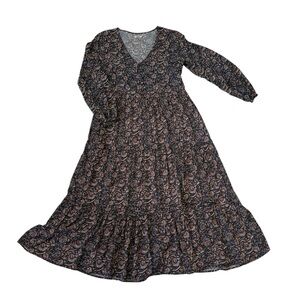 Faherty Floral Long Sleeve Dress | Size XS | Boho Cottagecore